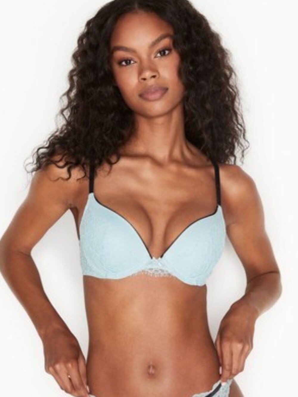 Victoria's Secret Baby Blue Lace Dream Angels Push-Up Bra Size 34C